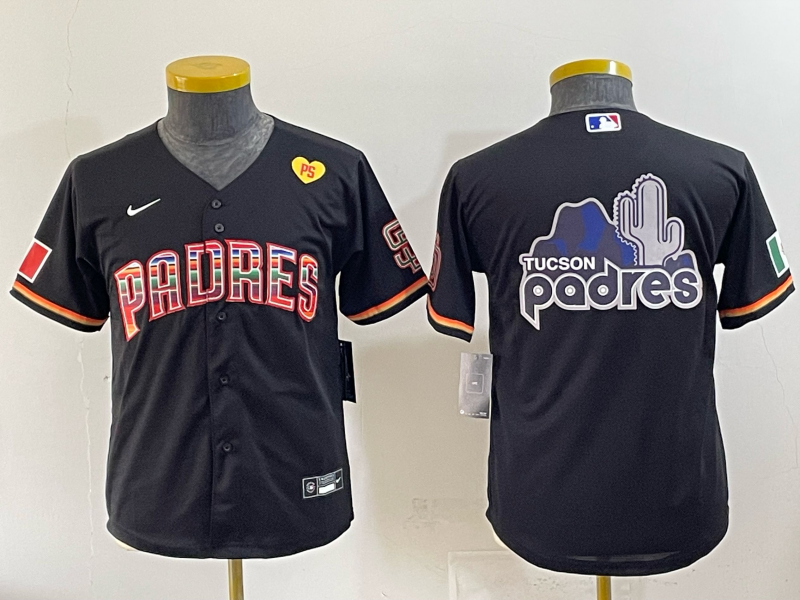 Youth San Diego Padres blank black Nike 2025 MLB Jersey 0011->youth mlb jersey->Youth Jersey